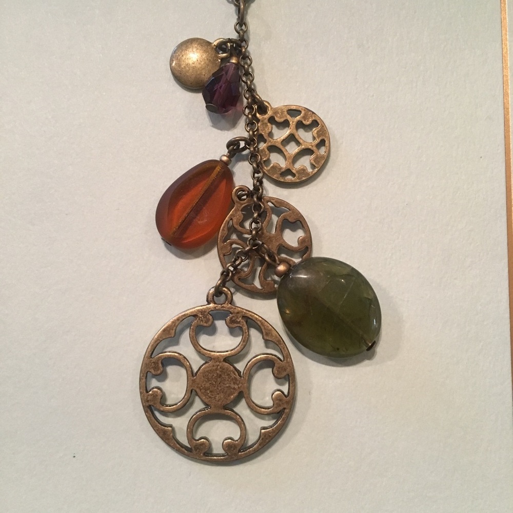 Bohemian drop-down necklace